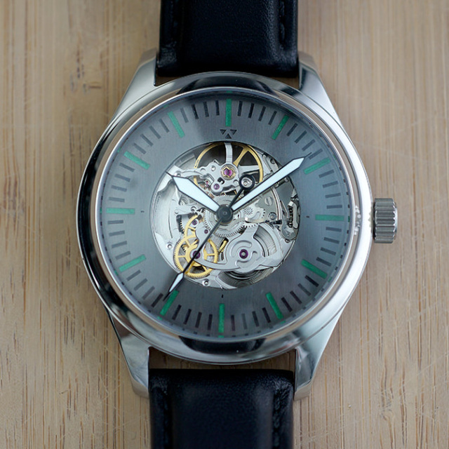 Demarcated skeleton automatic watch